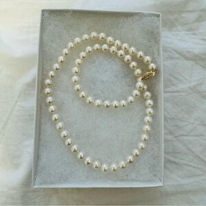Saks 14k yellow gold and freshwater pearl necklace